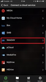 Select "WebDAV"
