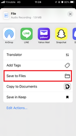 Choose destination and click "Save to Files"